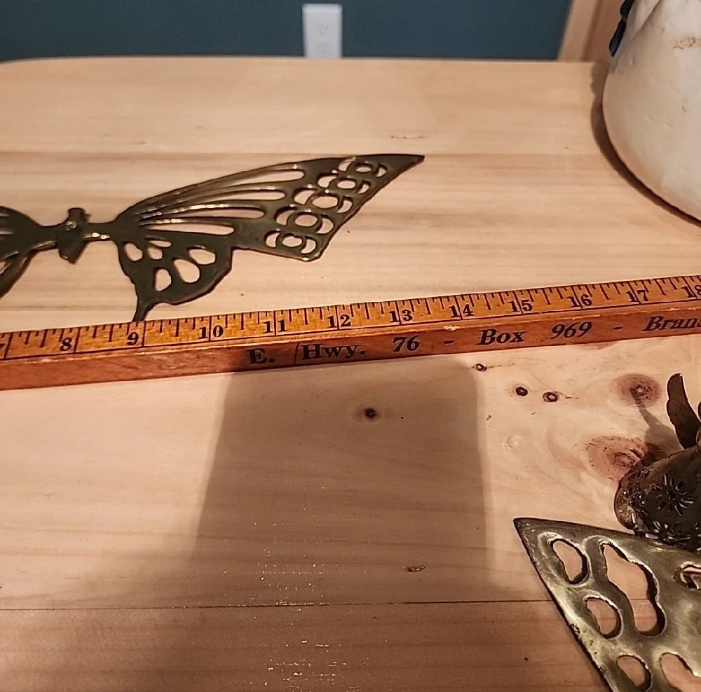 Vintage Brass Butterfly Wall Decor Set - Antique Gold Finish